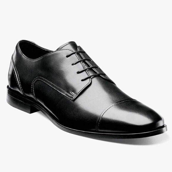 FLORSHEIM Men's Leather Cap Toe Dress Shoe Lace Up Oxford Cushion Footbed 10.5 D - Picture 1 of 16